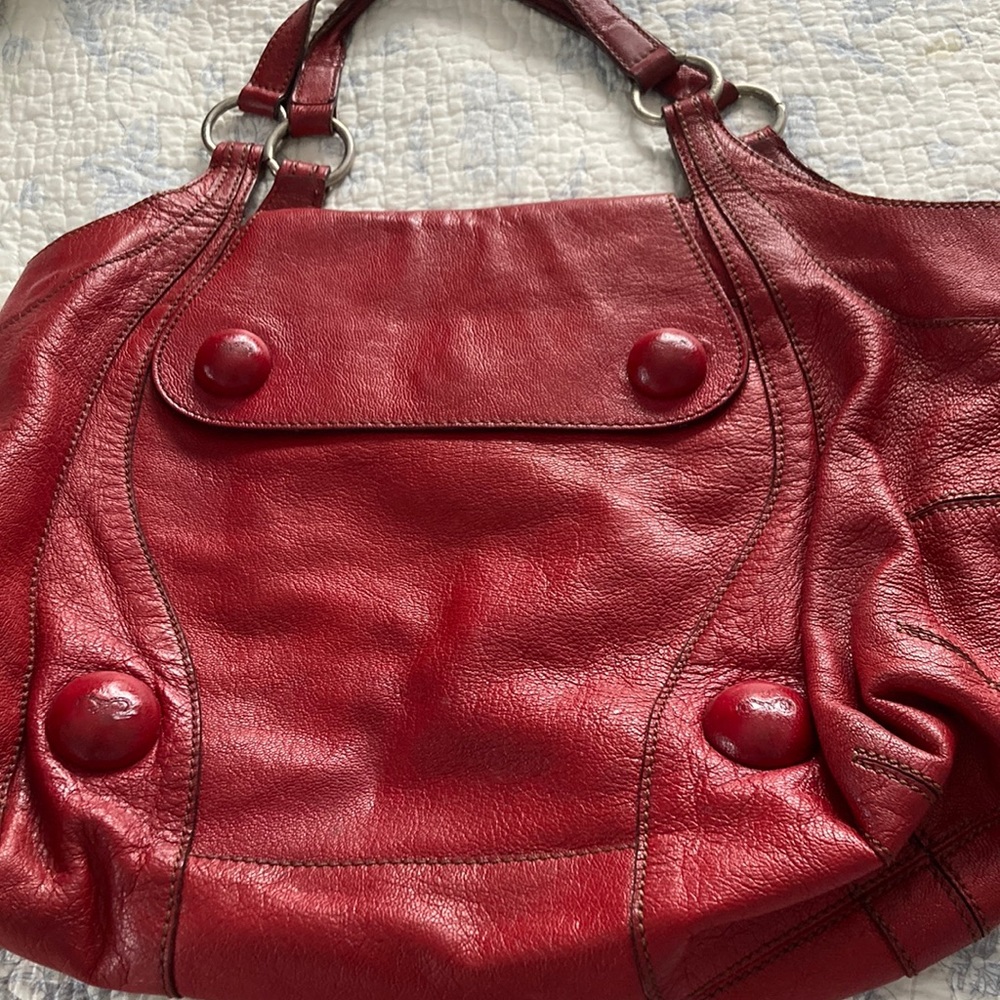 Clean red leather Anya Hindmarch